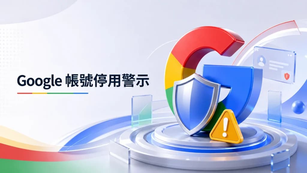 Google 帳號安全防護與停用警示圖示